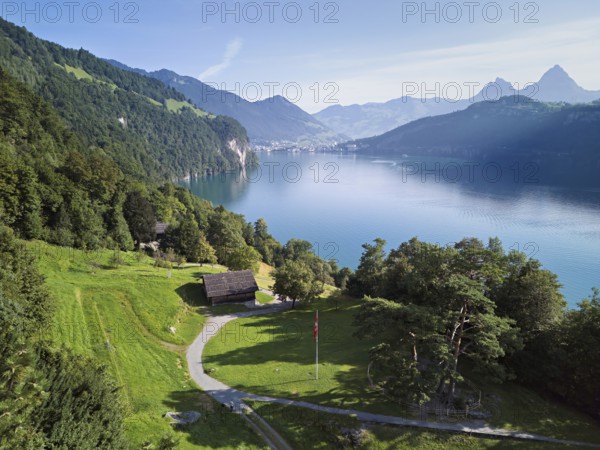 Rütli meadow, Grütli Museum and the Rütli House, fountains and the myths behind, Lake Lucerne,