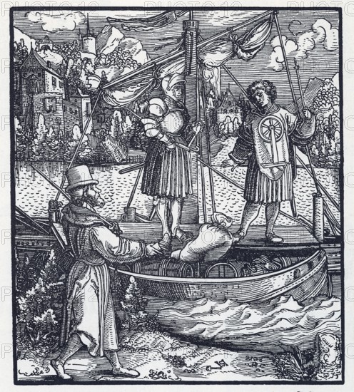 Page from Theuerdank, zentral Kaiser Maximilian, first edition of 1517, from Könnecke Bilderatlas