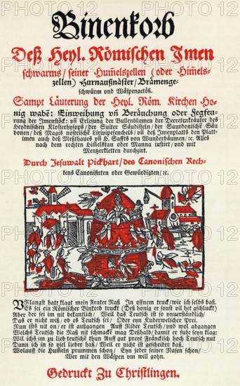 Mockery book from 1581 about the state, depicted as a bee state, literary history, by Robert König,