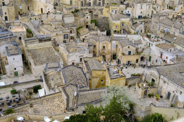 Cave settlement, cave dwellings, houses, Sassi, Matera, Unesco World Heritage Site, Basilicata,