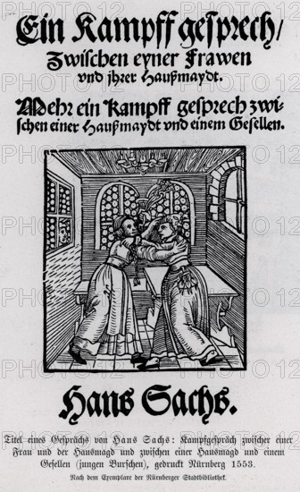 Title Argument between two woman, to a text by Hans Sachs, from Könnecke Bilderatlas zur Geschichte