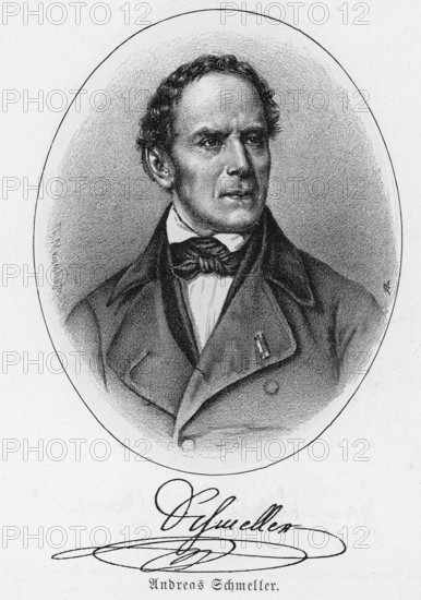 Andreas Schmeller (1785-1852) died of cholera, lithograph, from Könnecke Bilderatlas zur Geschichte