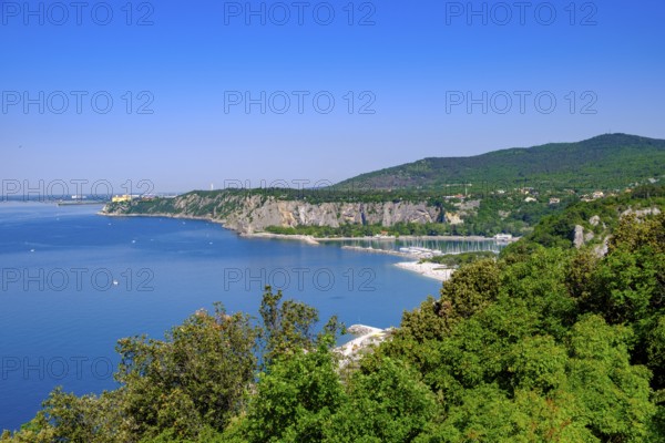 Adriatic coast with Portopiccolo Sistiana, near Trieste, Adriatic Sea, Friuli-Venezia Giulia