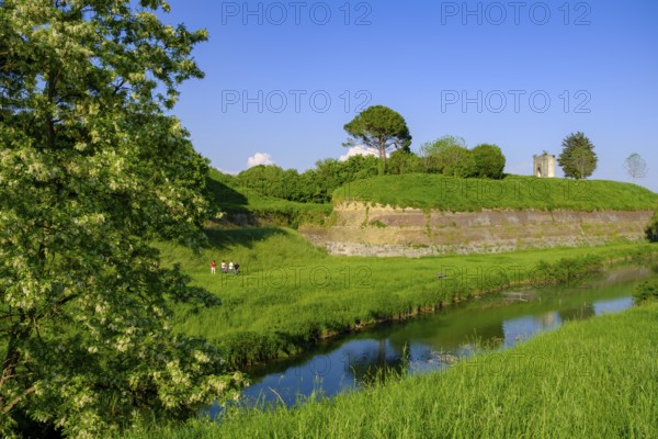 Fortification wall, city wall, UNESCO World Heritage Site, Palmanova, Julian Friuli, Veneto, Italy