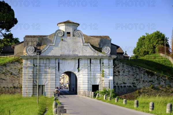 Porta Aquileia, city gate in the fortification wall, city wall, UNESCO World Heritage Site,