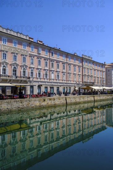 Commercial and residential buildings on the Grand Canal, Borgo Teresiano, Trieste, Adriatic Sea,