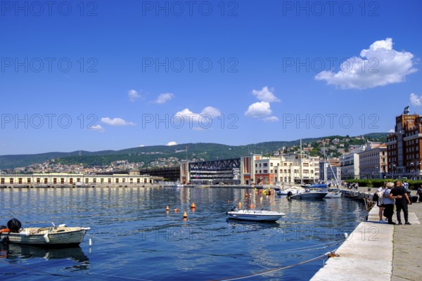 Old harbour, Porto Vecchio, pier, of Riva del Mandracchio, promenade, Trieste, Adriatic Sea, Friuli