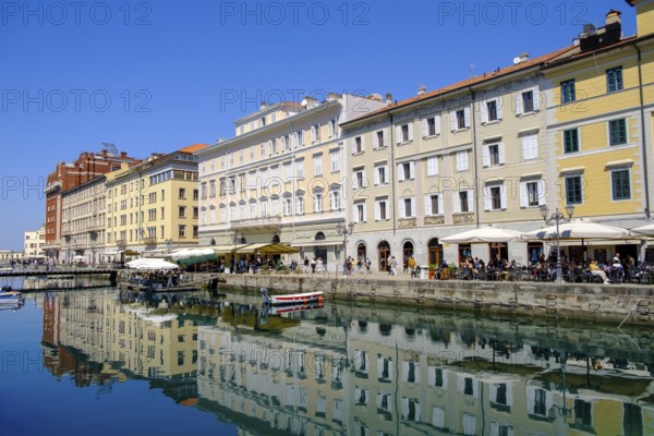 Commercial and residential buildings on the Grand Canal, Borgo Teresiano, Trieste, Adriatic Sea,