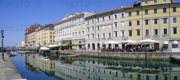 Commercial and residential buildings on the Grand Canal, Borgo Teresiano, Trieste, Adriatic Sea,