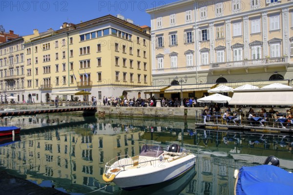 Commercial and residential buildings on the Grand Canal, Borgo Teresiano, Trieste, Adriatic Sea,