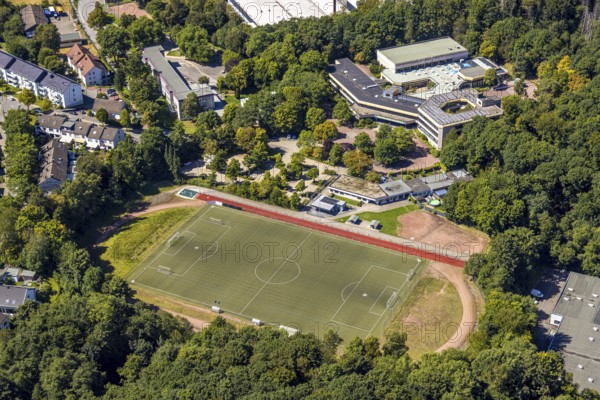 Aerial photo, Theodor-Heuss-Realschule und Fußballstadion Sportplatz Wefelshohl TSV Lüdenscheid e.V