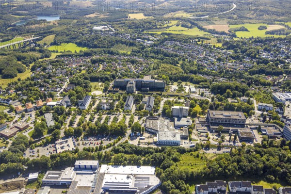 Aerial view, Klinikum Lüdenscheid Märkische Kliniken und Sportklinik Hellersen, Piepersloh,
