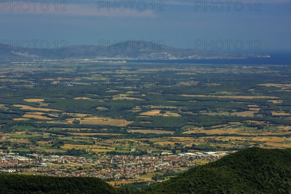 Banyoles, Costa Brava, Catalonia, Spain, Sant Miquel de Campmajor, Europe, aerial view, birds-eyes