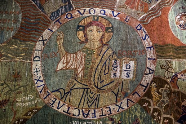 TapÃs de la creaciÃü, creation tapestry from the 11th century, Cathedral Santa Maria of Gerona,
