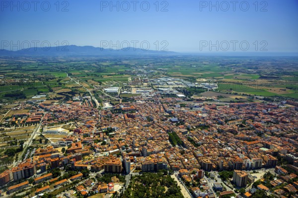 Overview of Figueres, Costa Brava, Catalonia, Spain, Figueres, Europe, aerial view, birds-eyes
