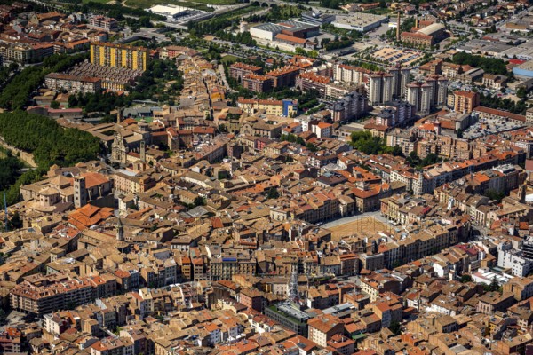 Old town, Placa Major, market place of Vic, overview of the city of Vic, Vic, Costa Brava,