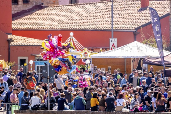 Sardinia, guests at restaurants with outdoor dining, Bosa, Europe, Province of Oristano, Italy,