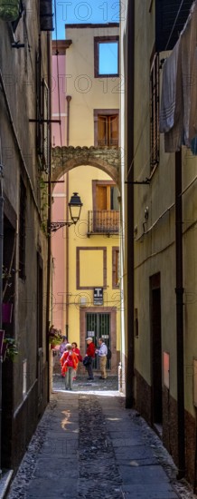 Sardinia, alley with picturesque house and window, Bosa, Europe, Province of Oristano, Italy, old