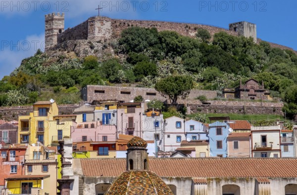 Sardinia, view, Castello di Serravalle, Bosa, Europe, Province of Oristano, Italy, old town,