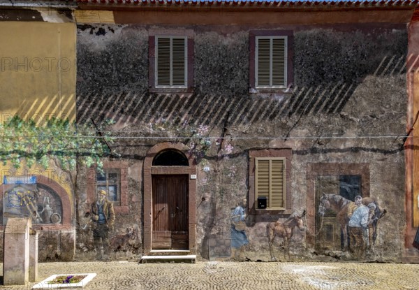 Sardinia, House with Murals, Sardinia landmark, Tinnura, Europe, Province of Oristano, Italy,