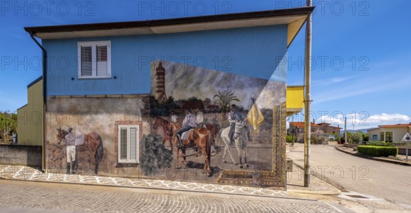 Sardinia, House with Murals, Sardinia Sightseeing, Tinnura, Europe, Province of Oristano, Italy,
