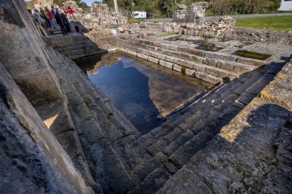 Sardinia, Terme Romane Fordongianus, Roman baths and thermal baths, tourists at historical