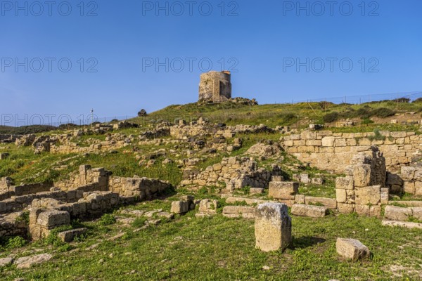 Sardinia, Sinis Peninsula with historical ruins, Area archeologica di Tharros Archaeological