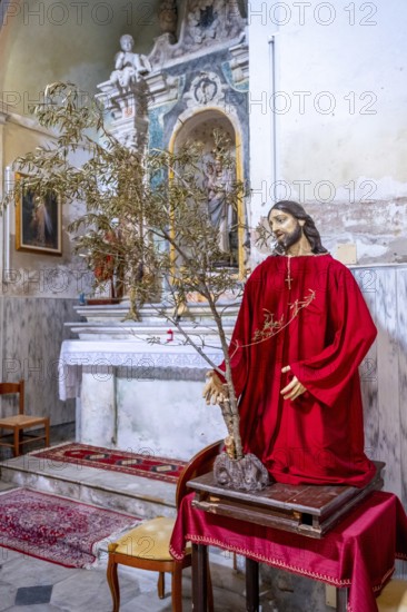 Sardinia, Christ figure in red robe, Bosa, Europe, Province of Oristano, Italy, old town, worship,