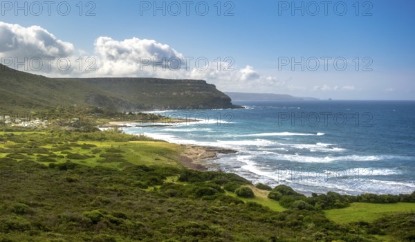 Sardinia, mountains and wooded coast and sea, Bosa, Europe, Province of Oristano, Italy, view,