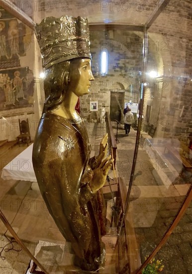 Sardinia, Madonna figure with crown, Santissima TrinitÃƒÂ di Saccargia, Romanesque church,