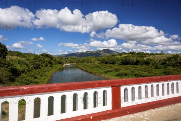 River with red bridge area between Santa Clara and Trinidad Valley of Ingenios, Valle de los