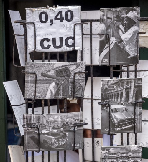 Postcard stand with postcards of Ernesto Che Guevara, La Habana, Cuba, Caribbean, Central America,