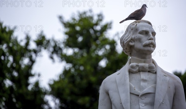 Marble statue of the first president of the Republic of Cuba after independence Carlos Manuel de