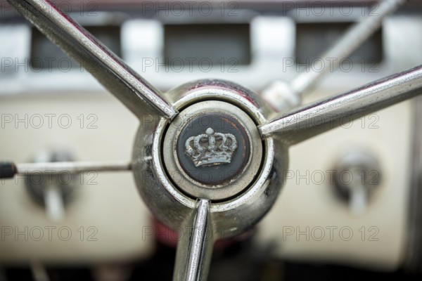 Rotten steering wheel of a Buick road cruiser, vintage car steering wheel, La Habana, Cuba,