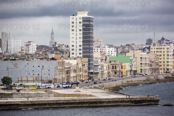 View of old Havana with the Malecon, La Habana, Cuba, Caribbean, Central America, Cuba, Europe,