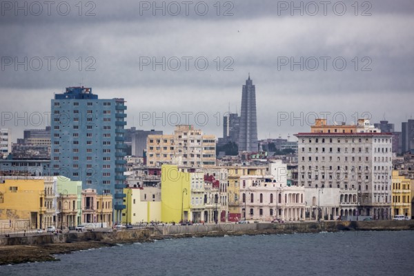 View of old Havana with the Malecon and the Jose Marti Monument on the Square of the Revolution, La