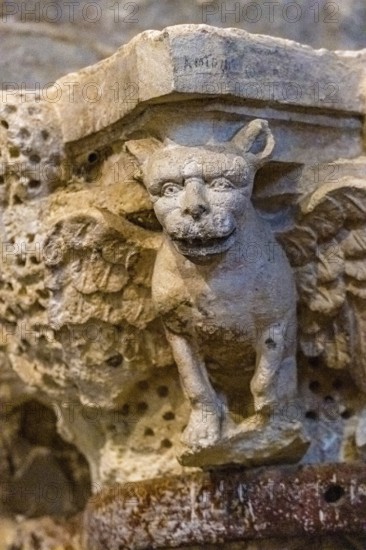 Sardinia, animal motifs on the capitals, Santissima TrinitÃƒÂ di Saccargia, Romanesque church,