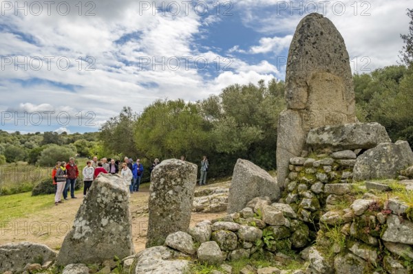 Sardinia, Nuraghic people, giant tomb Coddu Vecchiu, portal stele cult site, tomba dei giganti