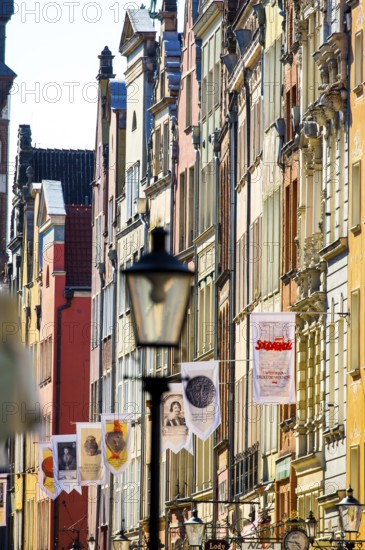 Long alley with gabled houses, GdaÅsk, Gdansk, Baltic Sea coast, Baltic Sea, pomorskie, Pomeranian