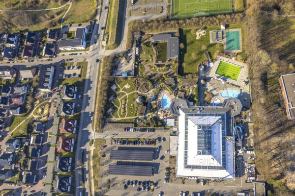 Aerial view, Aqua Spa and Aqua Fun Soest adventure pool, Soest, Soester Börde, North