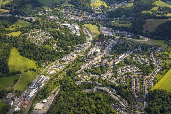 Aerial view, residential area local view district Oberbonsfeld, terraced house housing estate
