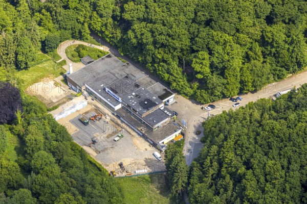 Aerial view, Nizzabad construction site, planned demolition for the construction of a new natural