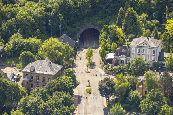 Aerial view, tunnel Velbert-Langenberg at the corner of Dr.-Hans-Karl-Glinz-Straße and Hauptstraße,