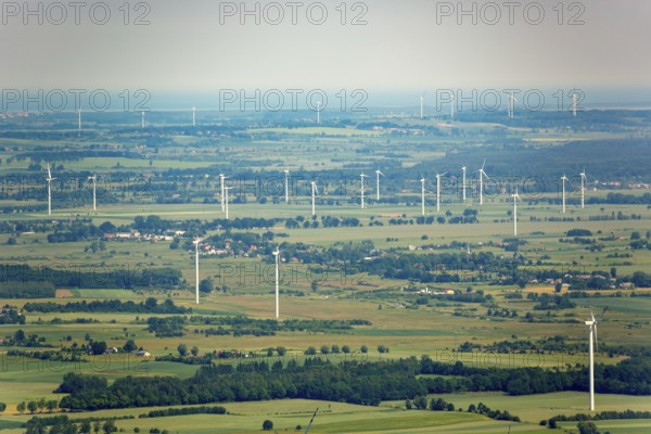 Wind farm, wind turbines, Wierciszewo, Wandhagen, Hinterpommern, Baltic Sea coast, Województwo