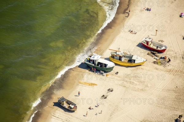 Sarbinowo, fishing, fishing boats lying on the beach, ships, Baltic Sea coast, Województwo