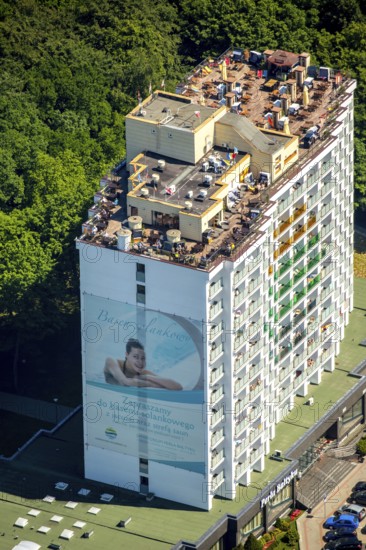 KoÅ'obrzeg, Kolobrzeg, seaside resort high-rise, holiday flats, beach hotel, Baltic Sea beach,