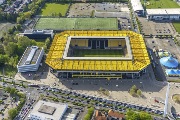 Aerial view, Aachener Tivoli, football stadium at Sportpark Soers, home ground of football club