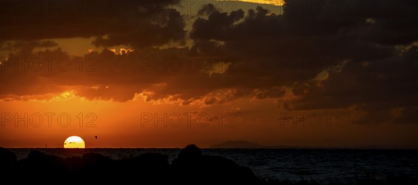 Varadero beach in the PARADISUS VARADERO RESORT SPA hotel complex with sunset, Varadero, Cuba,