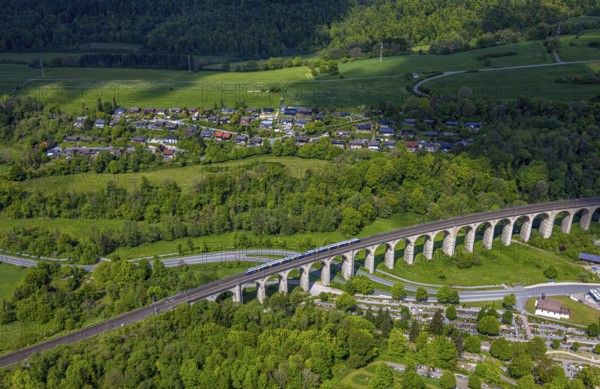 Aerial view, Altenbekener Viaduct, Adenauerstraße, railway viaduct Bridge structure, also called