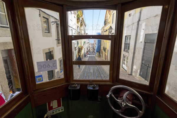 Elevador da Gloria funicular railway, link between the Baixa district and the higher Chiado